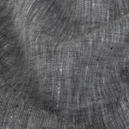 Minerva Heathered Black Lightweight Linen Chambray - Full
