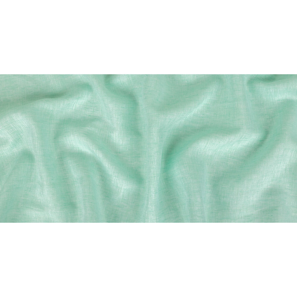 Minerva Heathered Mint Lightweight Linen Chambray - Folded