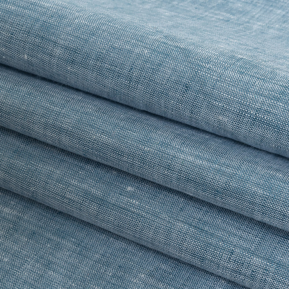 Lightweight Linen Chambray - Heathered Faded Denim - Minerva Collection Detail