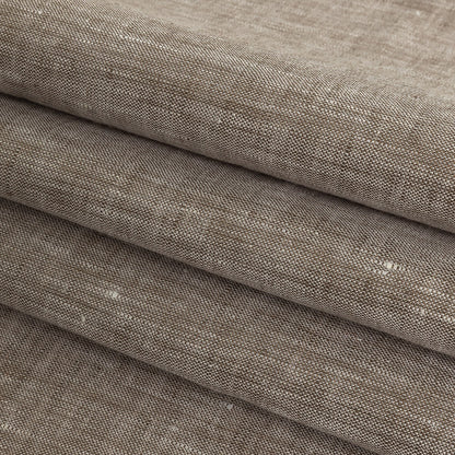 Minerva Heathered Brown Lightweight Linen Chambray - Detail