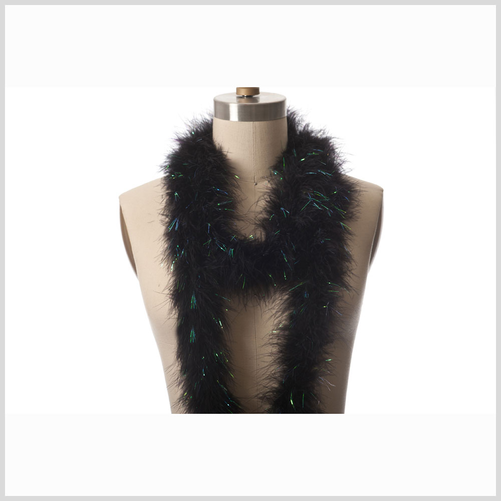 Black Rainbow Marabou Turkey Feather Boa Full
