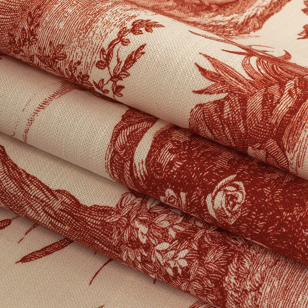 Victoria Amaryllis Toile Printed Cotton Canvas - Folded