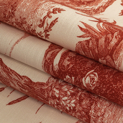 Victoria Amaryllis Toile Printed Cotton Canvas - Folded