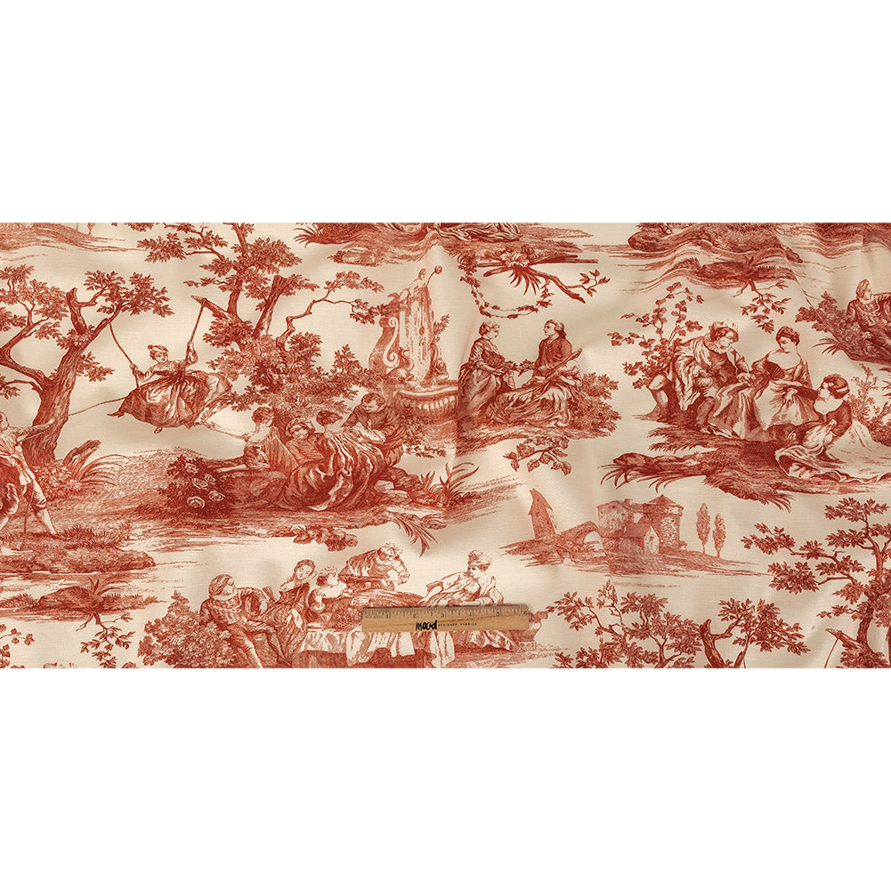 Victoria Amaryllis Toile Printed Cotton Canvas - Full