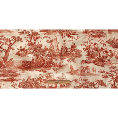 Victoria Amaryllis Toile Printed Cotton Canvas - Full