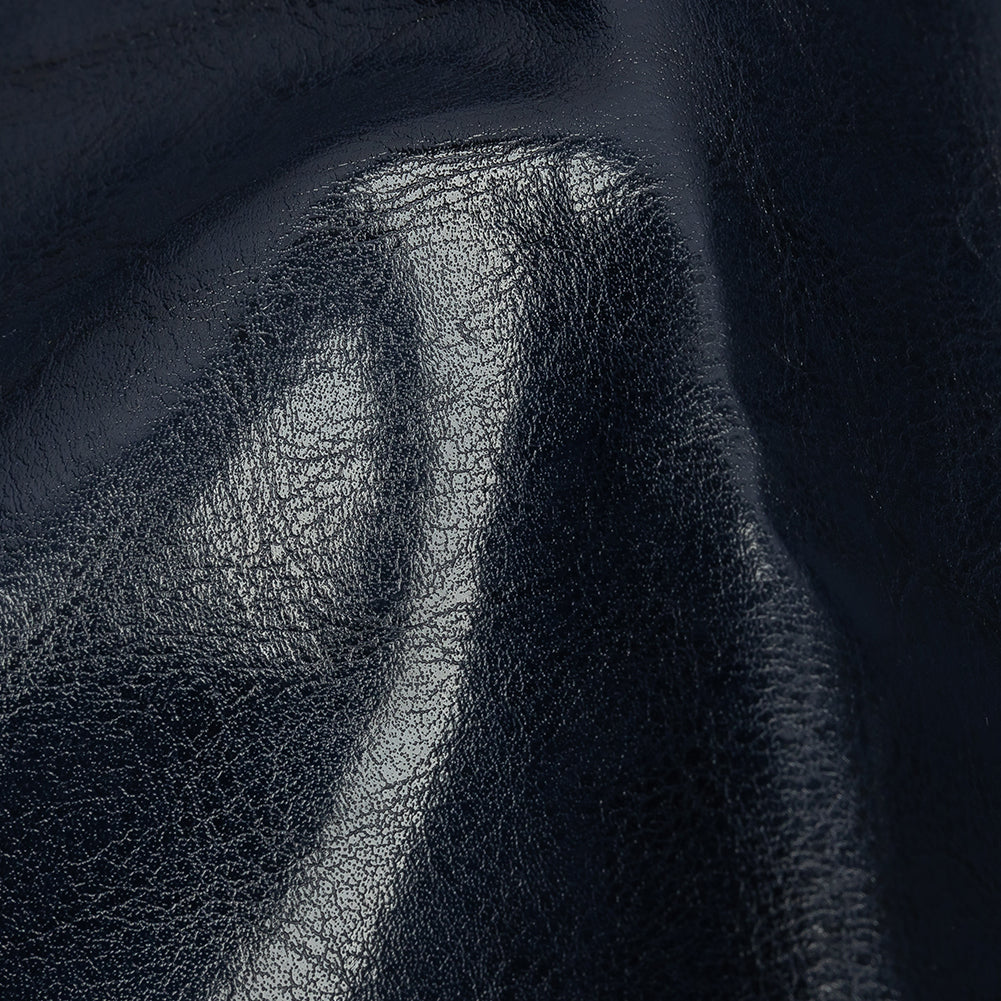 Navy Textured Faux Leather - Detail