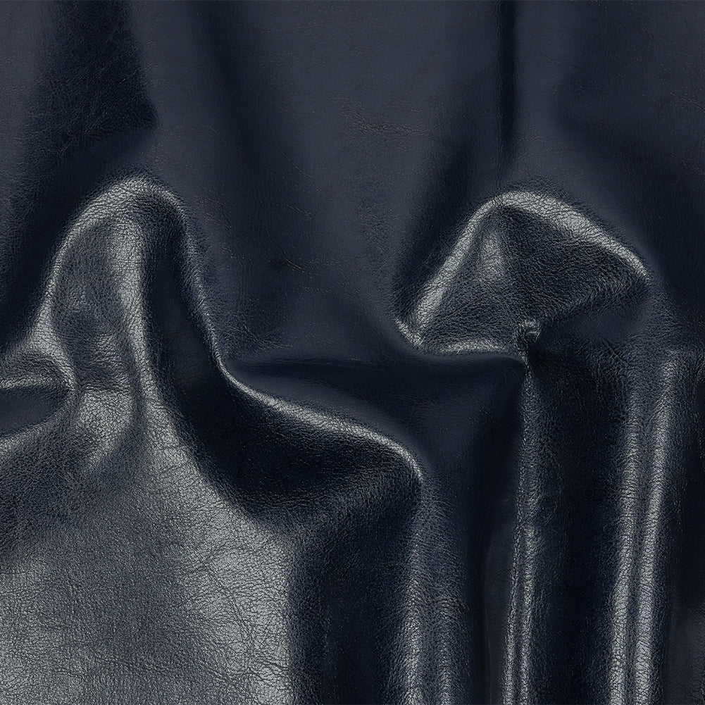 Navy Textured Faux Leather