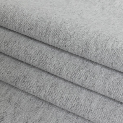 Tejido de felpa francesa de algodón - Gris claro jaspeado y blanco - Colección Elida