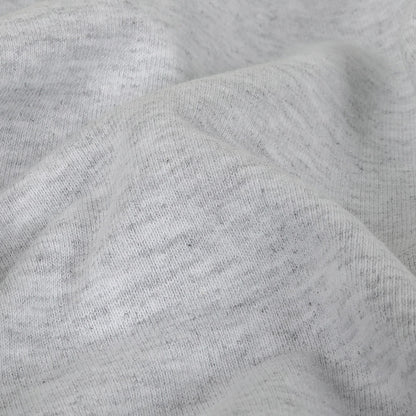 Tejido de felpa francesa de algodón - Gris claro jaspeado y blanco - Colección Elida