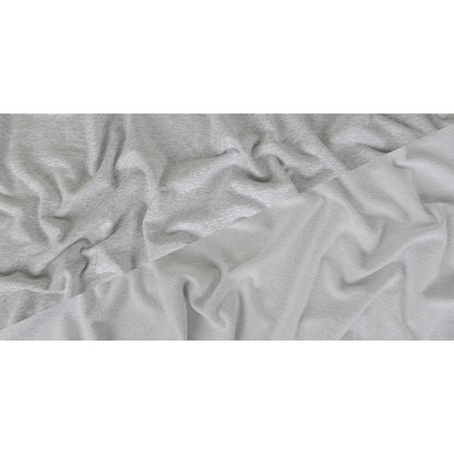 Tejido de felpa francesa de algodón - Gris claro jaspeado y blanco - Colección Elida