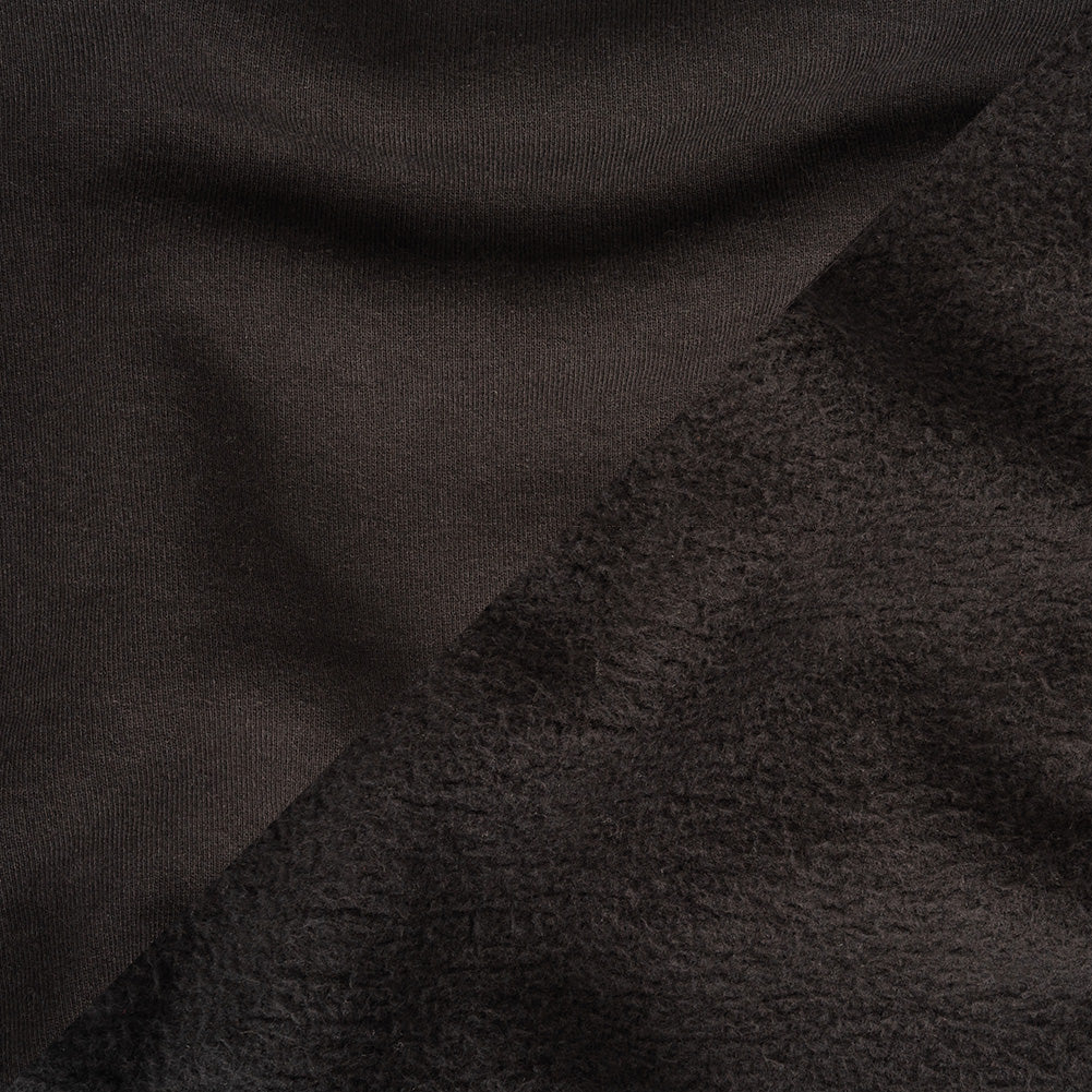 Black Cotton Fleece Backed Jersey