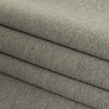 Cotton Fleece Backed Jersey - Heathered Gray and Ivory - Leida Collection Folded