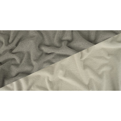 Cotton Fleece Backed Jersey - Heathered Gray and Ivory - Leida Collection Full