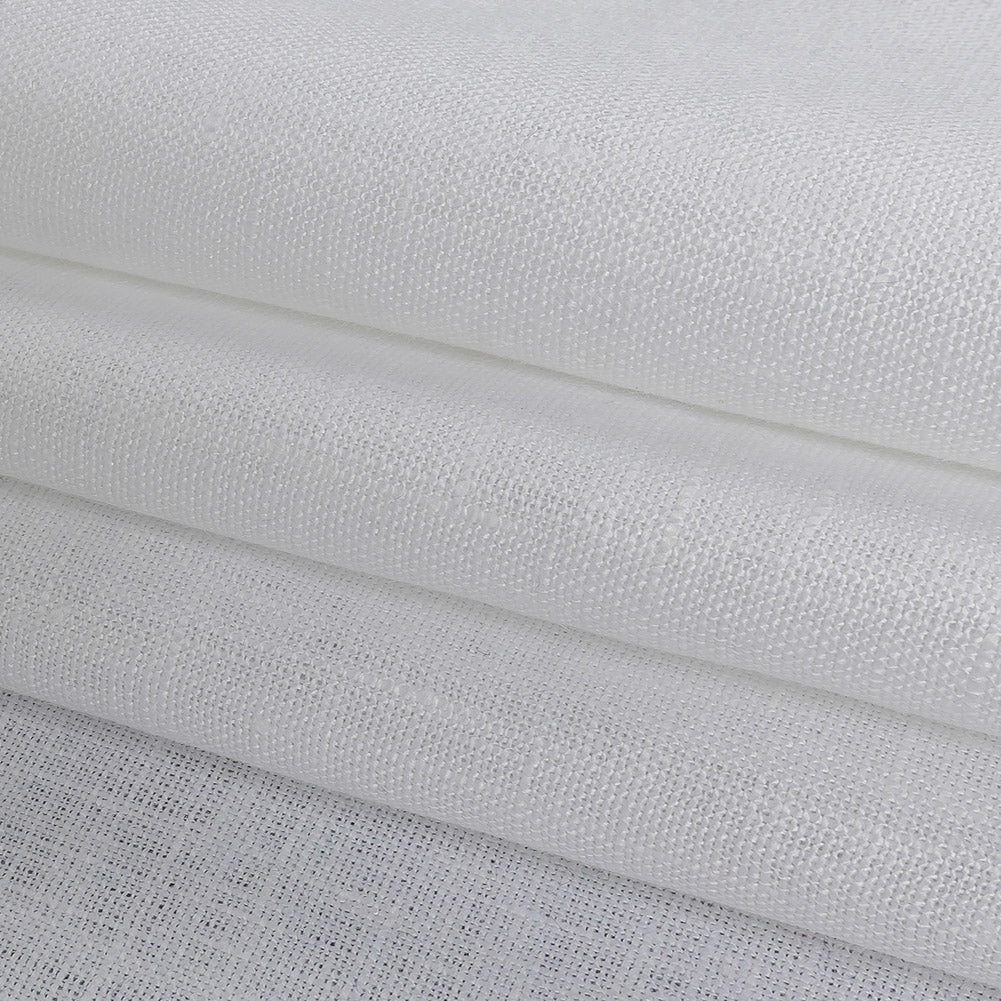 Medium Weight Linen Woven - White - Grasmere Collection Detail