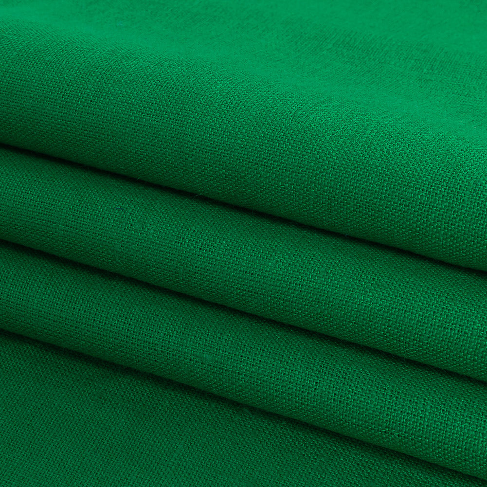 Grasmere Kelly Green Medium Weight Linen Woven - Detail