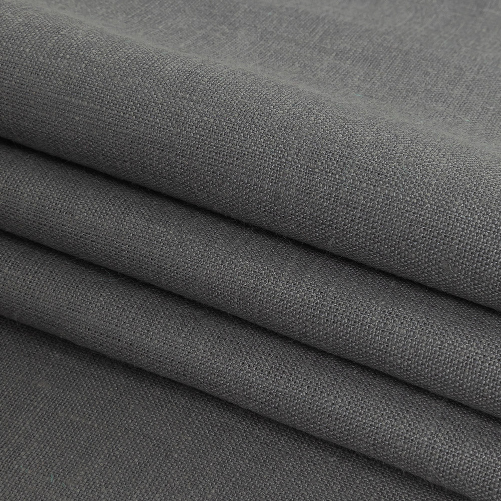 Grasmere Gray Medium Weight Linen Woven - Detail