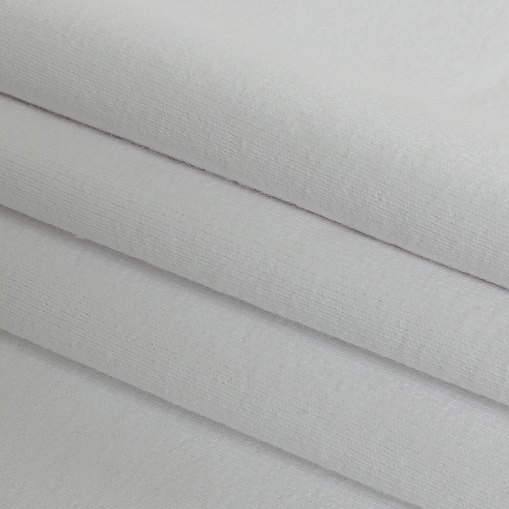 Cotton Tubular 1x1 Rib Knit - White - Delia Collection Folded