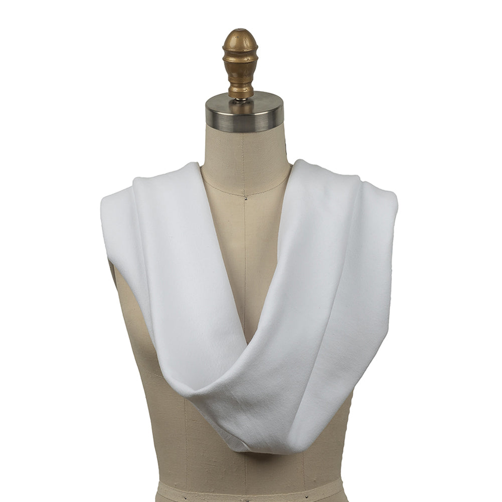 Cotton Tubular 1x1 Rib Knit - White - Delia Collection