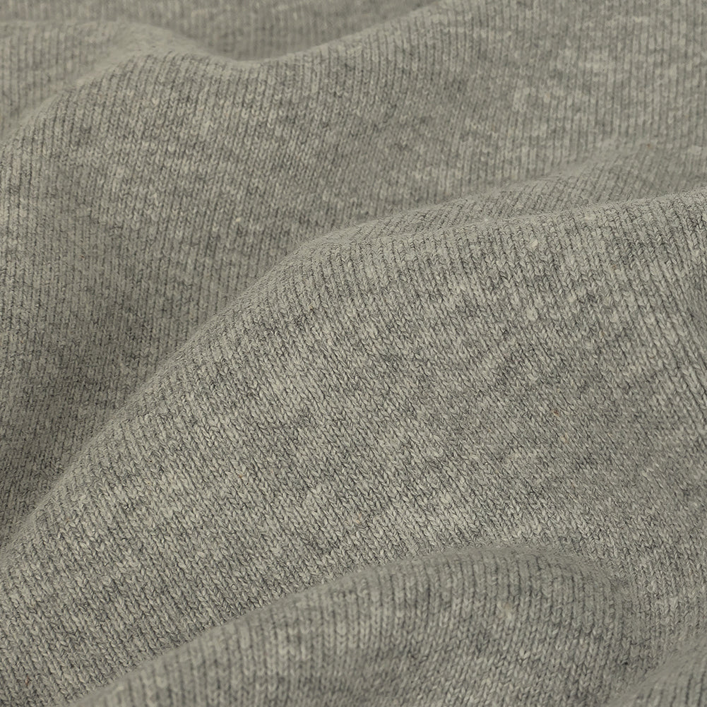 Heathered Gray Tubular Cotton 1x1 Rib Knit - Detail
