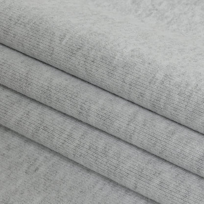 Heathered Pale Gray Tubular Cotton 1x1 Rib Knit - Folded