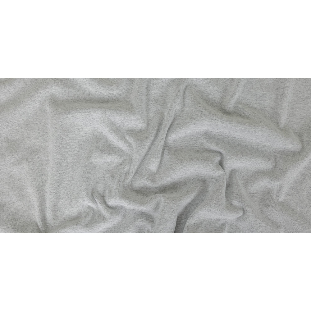 Heathered Pale Gray Tubular Cotton 1x1 Rib Knit - Full