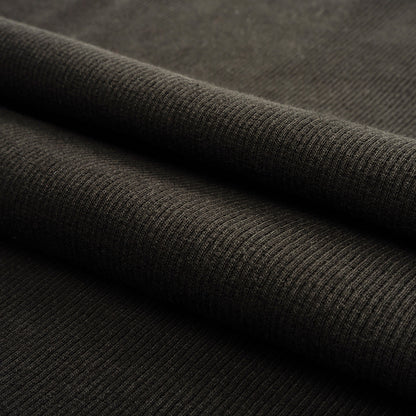 Cotton Tubular 2x2 Rib Knit - Black - Adile Collection Folded
