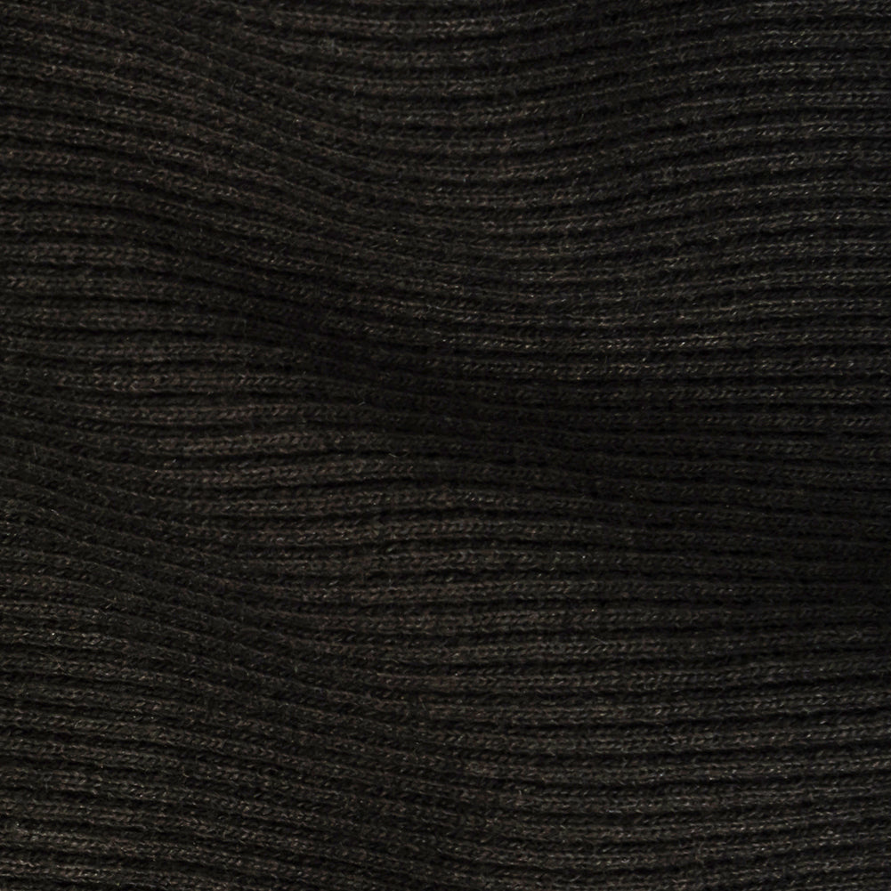 Cotton Tubular 2x2 Rib Knit - Black - Adile Collection Detail