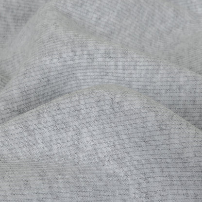 Heathered Pale Gray Tubular Cotton 2x2 Rib Knit - Detail