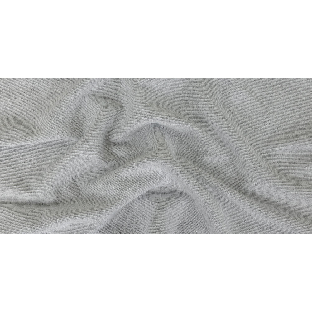 Heathered Pale Gray Tubular Cotton 2x2 Rib Knit - Full