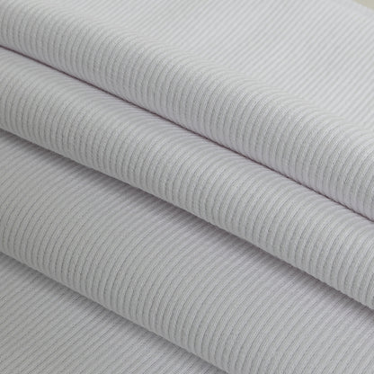 Cotton Tubular 2x2 Rib Knit - White - Adile Collection Folded