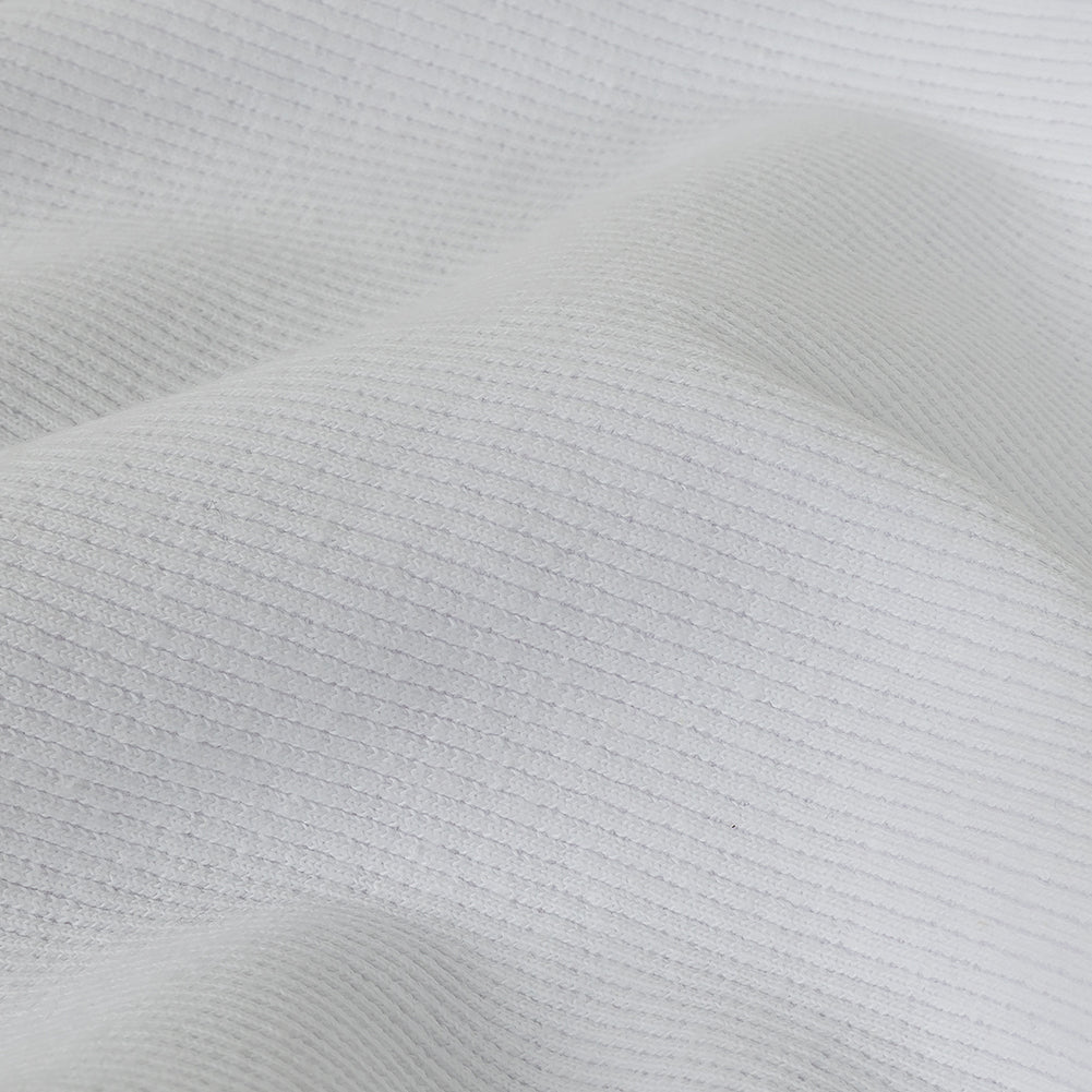 Cotton Tubular 2x2 Rib Knit - White - Adile Collection Detail
