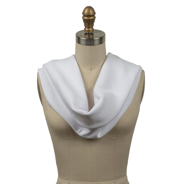 Cotton Tubular 2x2 Rib Knit - White - Adile Collection