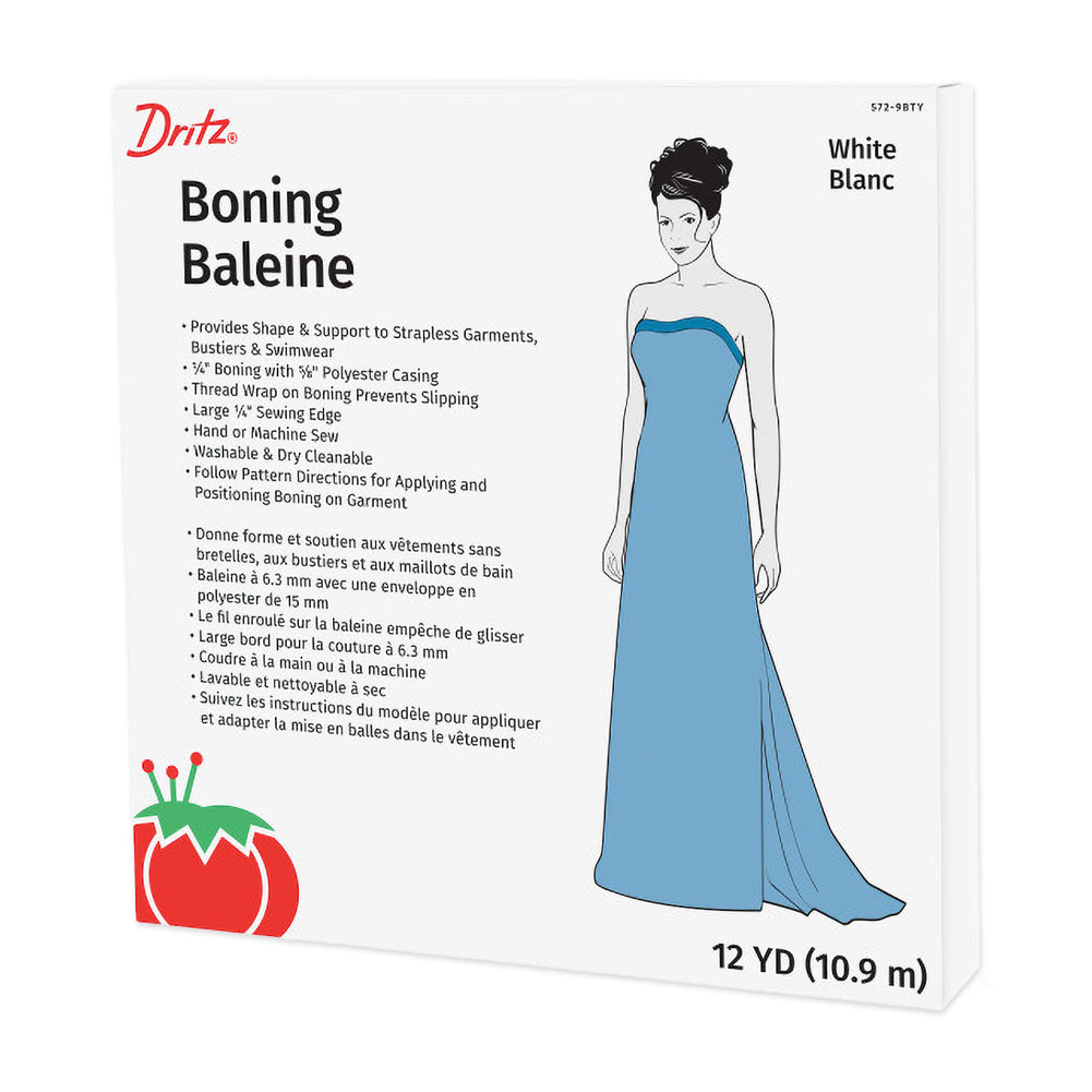 Dritz 1/4" Boning with 5/8" Polyester Cover - White - 12yds