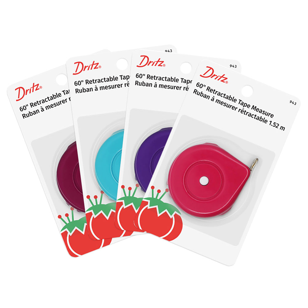 Dritz Retractable Tape Measure - Assorted Colors - 60"