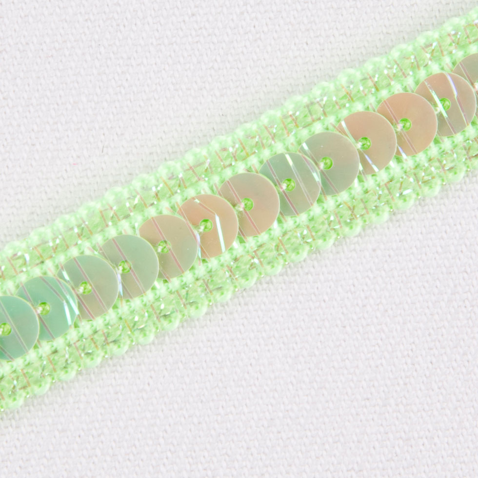 Neon Green Fancy Sequin Trim Detail