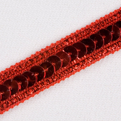 Hologram Red Fancy Sequin Trim - Detail