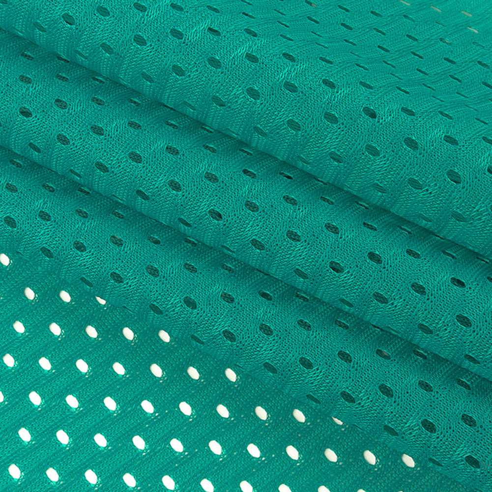 Polyester Athletic Mesh - Teal Blue - Heracles Collection Detail