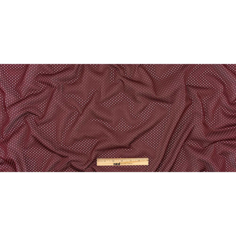 Heracles Cabernet Polyester Athletic Mesh - Folded