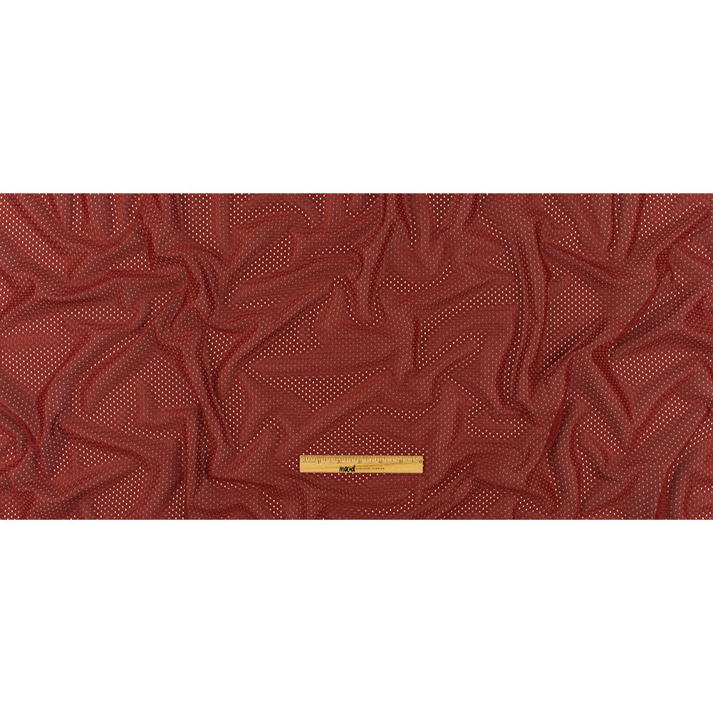 Polyester Athletic Mesh - Cardinal Red - Heracles Collection Folded