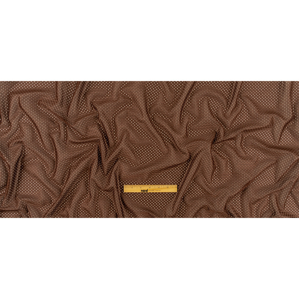 Heracles Brown Polyester Athletic Mesh - Folded