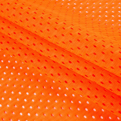 Heracles Shocking Orange Polyester Athletic Mesh - Detail