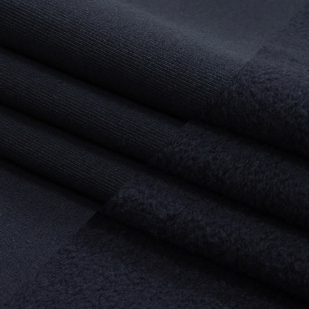 Cotton Fleece Backed Jersey - Navy - Leida Collection Folded