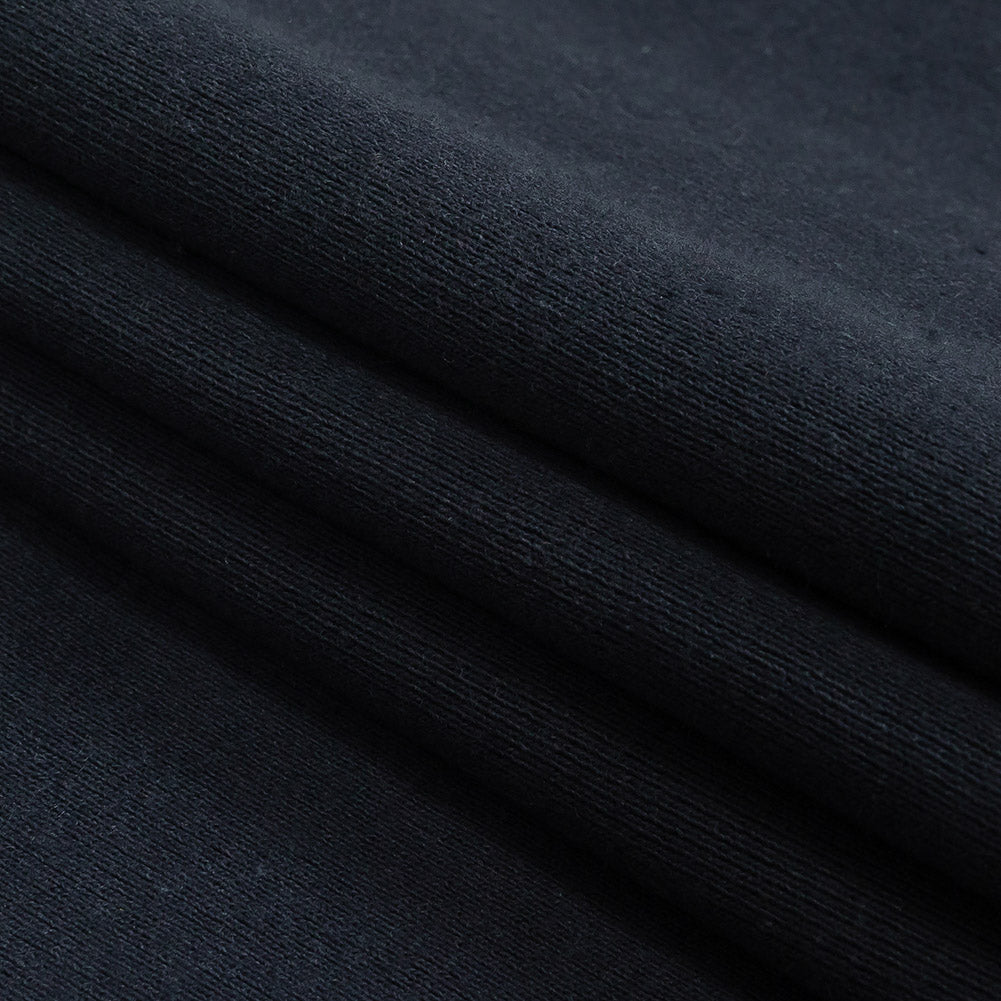 Navy Tubular Cotton 1x1 Rib Knit - Folded