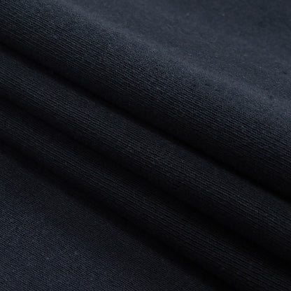 Navy Tubular Cotton 1x1 Rib Knit - Folded