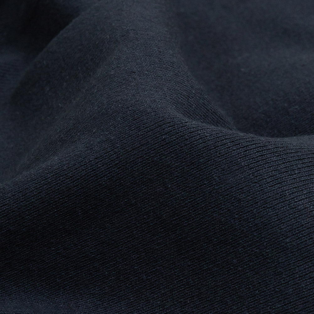 Navy Tubular Cotton 1x1 Rib Knit - Detail