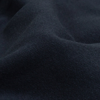 Navy Tubular Cotton 1x1 Rib Knit - Detail