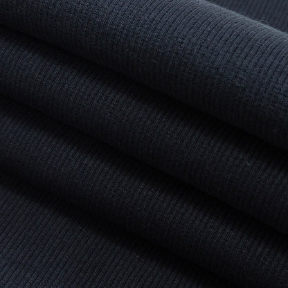 Cotton Tubular 2x2 Rib Knit - Navy - Adile Collection Folded