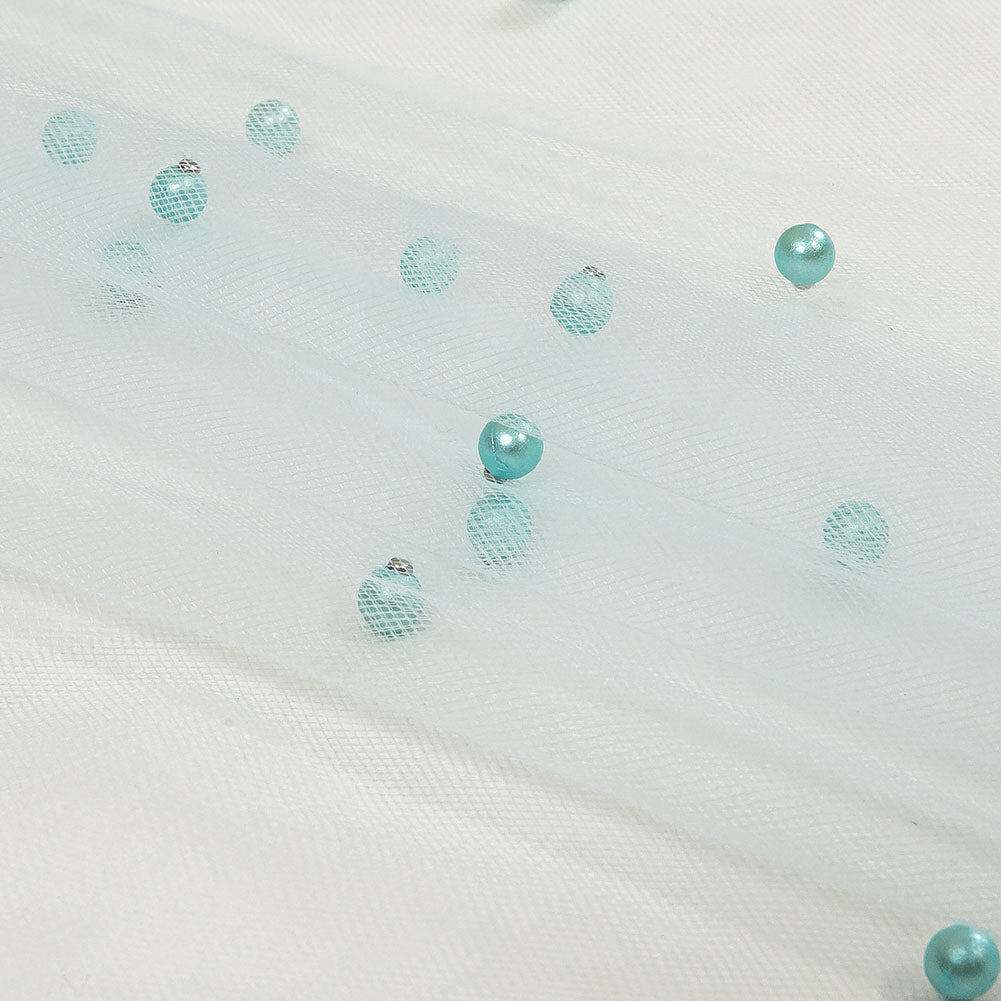 Sylvie Pale Blue Beaded Tulle - Full