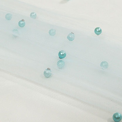 Sylvie Pale Blue Beaded Tulle - Full