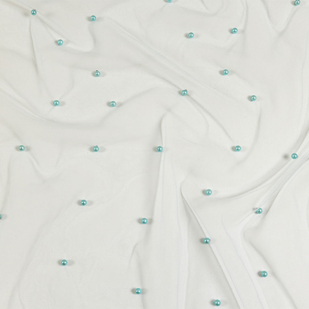 Sylvie Pale Blue Beaded Tulle